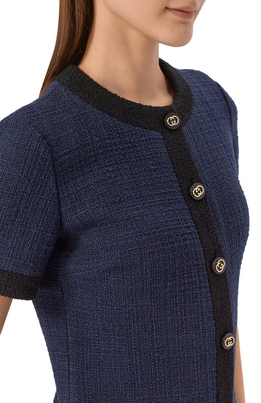 Твидовое платье Gucci 853039/ZATFF Синий  853039/ZATFF Фото 4