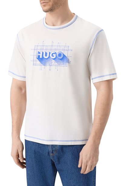 Хлопковая футболка HUGO BLUE, арт. 50553498, фото 3