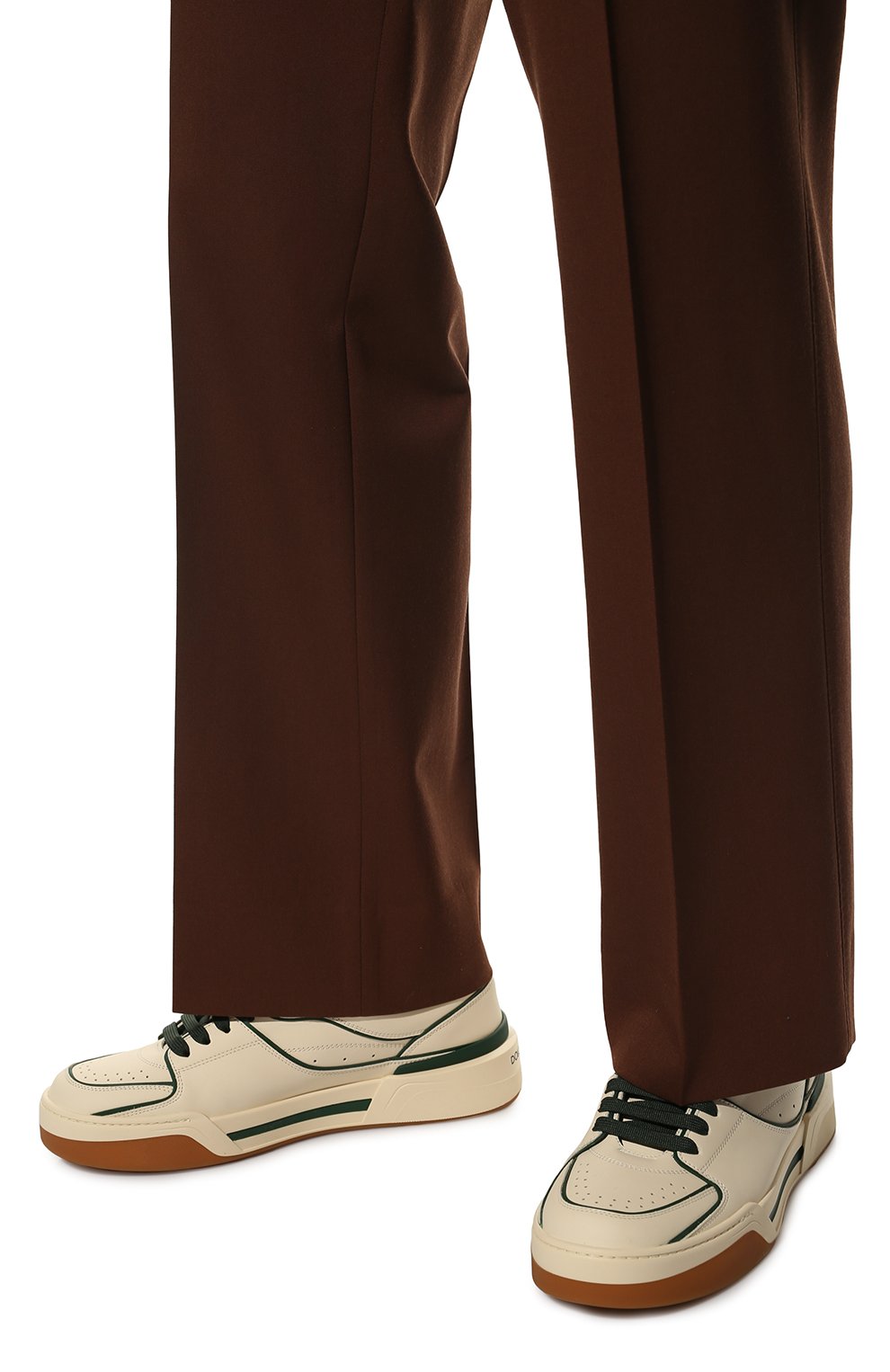 Кожаные кеды new roma DOLCE & GABBANA темно-зеленого цвета по цене 69950 руб., арт. CS2036/AY953, фото 3 Кожаные кеды new roma DOLCE & GABBANA, арт. CS2036/AY953, фото 3