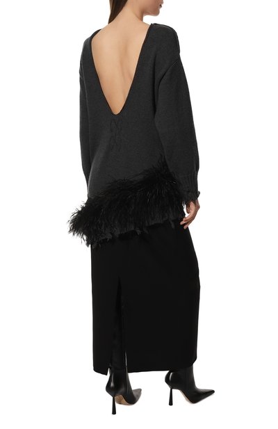 Шерстяной свитер с отделкой перьями AND THE BRAND, арт. W23-JM020-0702-991, фото 4