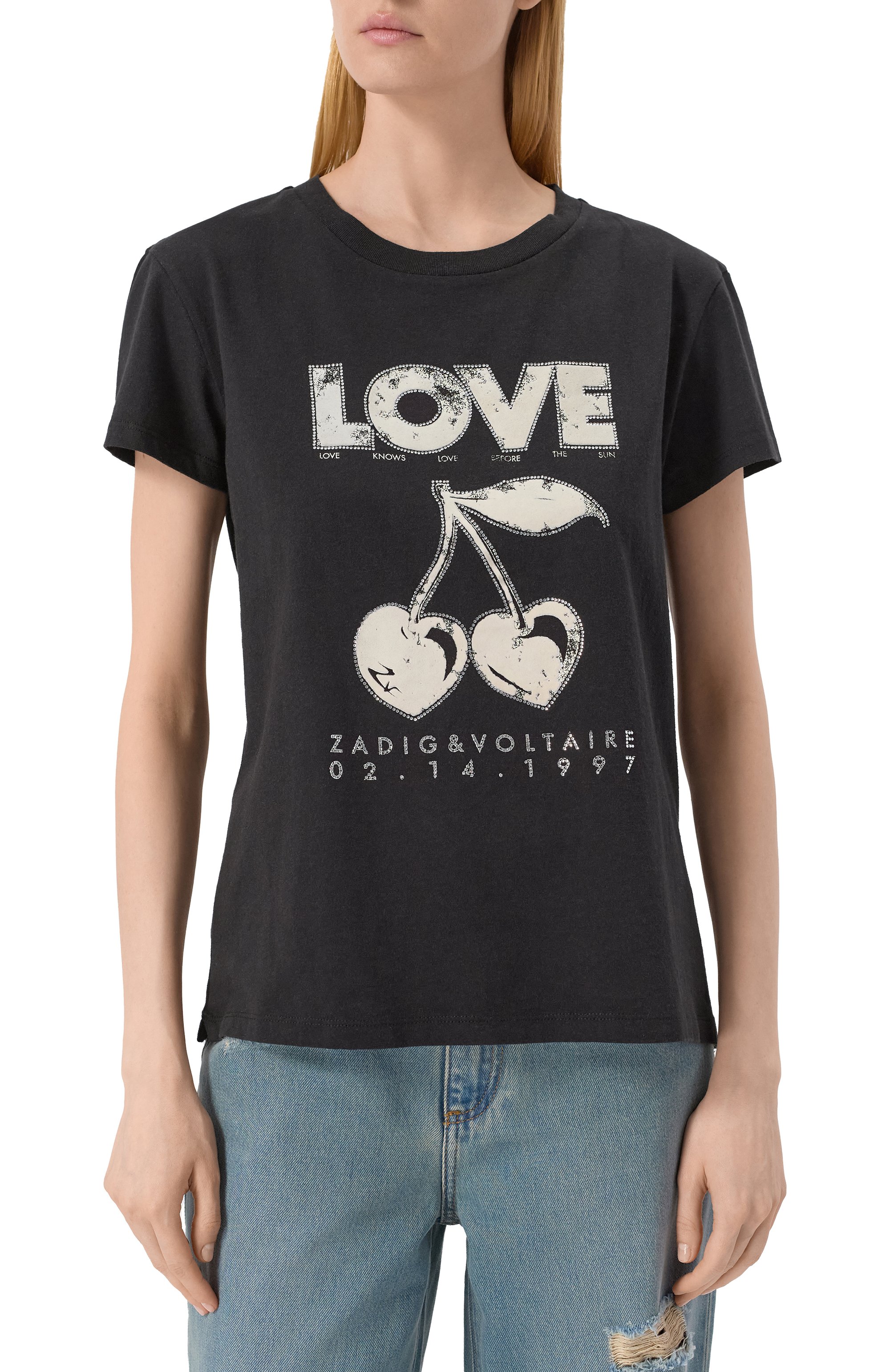 Хлопковая футболка ZADIG AND VOLTAIRE, арт. JWTS02684, фото 3
