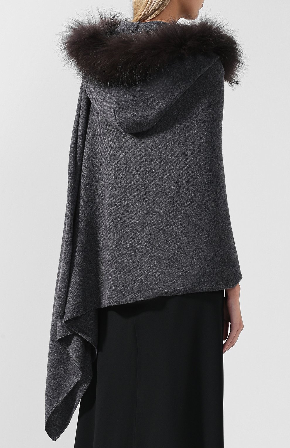 Пончо с меховой отделкой NIMA, арт. S014/FINNRAC00N, фото 4