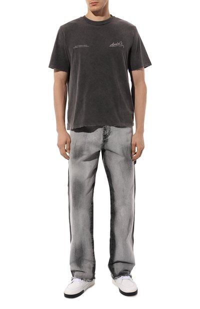 Хлопковая футболка AMIRI темно-серого цвета по цене 68300 руб., арт. AMJYTE1097, фото 2 Хлопковая футболка AMIRI, арт. AMJYTE1097, фото 2