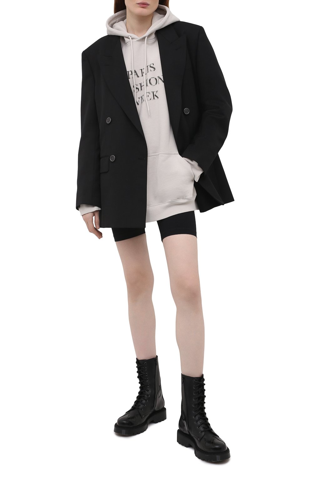 Хлопковое худи BALENCIAGA светло-серого цвета по цене 99250 руб., арт. 651799/TKV85, фото 2 Хлопковое худи BALENCIAGA, арт. 651799/TKV85, фото 2