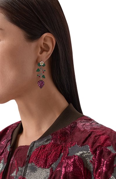 Серьги QUEENSBEE разноцветного цвета по цене 105600 руб., арт. 201402, фото 2 Серьги QUEENSBEE, арт. 201402, фото 2