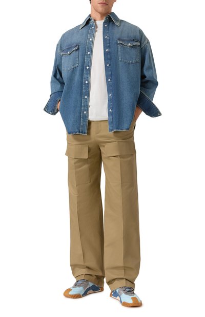 Комбинированные кеды ns1 DOLCE & GABBANA голубого цвета по цене 89950 руб., арт. CS1769/AE122, фото 2 Комбинированные кеды ns1 DOLCE & GABBANA, арт. CS1769/AE122, фото 2