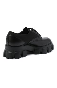 Мужские кожаные дерби PRADA черного цвета, арт. 2EE342-3L09-F0002 | Фото 4 (Стили: Классический; Материал сплава: Проставлено; Региональные ограничения белый список (Axapta Mercury): Не проставлено; Нос: Не проставлено; Материал внешний: Натуральная кожа)