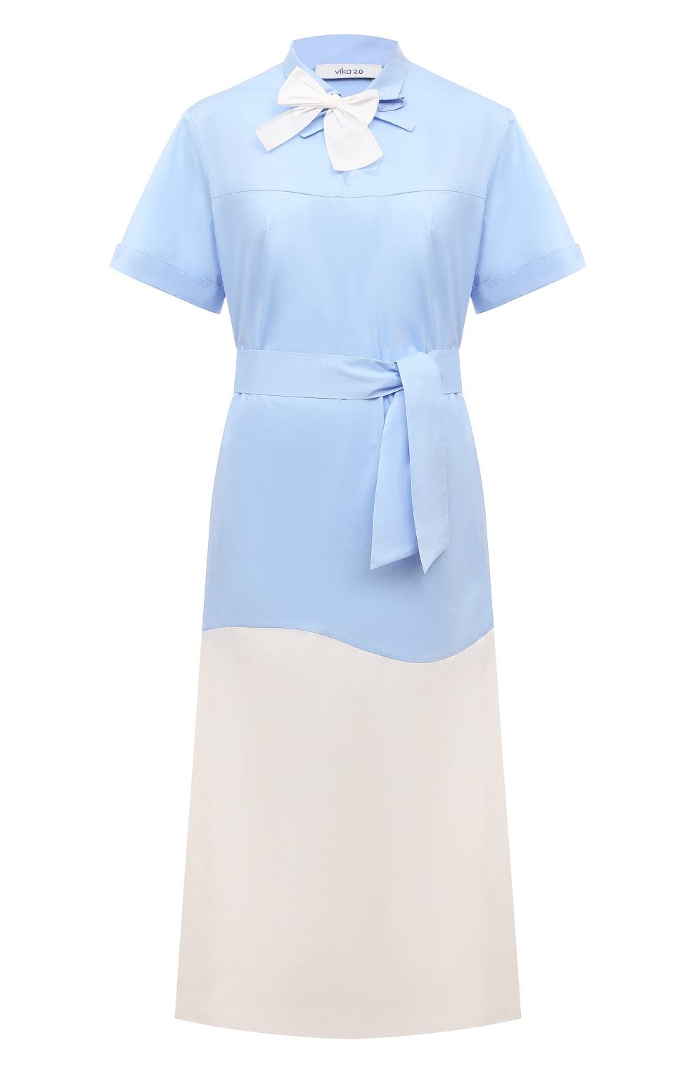 Хлопковое платье VIKA 2.0 голубого цвета по цене 63720 руб., арт. S23-13130-4010, фото 1 Хлопковое платье VIKA 2.0, арт. S23-13130-4010, фото 1
