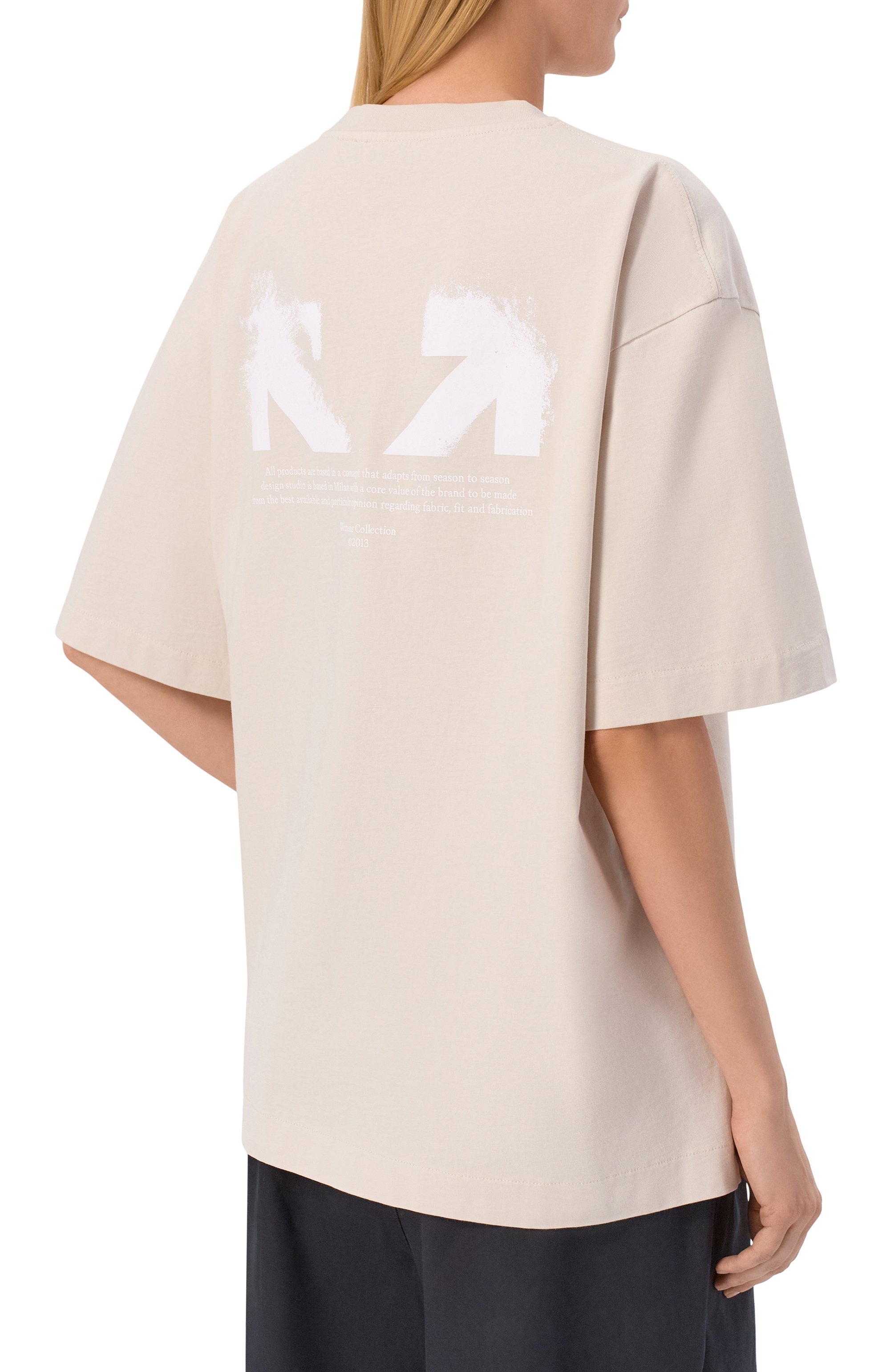 Хлопковая футболка OFF-WHITE кремового цвета по цене 32350 руб., арт. 0WAA13FS26JER001, фото 4 Хлопковая футболка OFF-WHITE, арт. 0WAA13FS26JER001, фото 4
