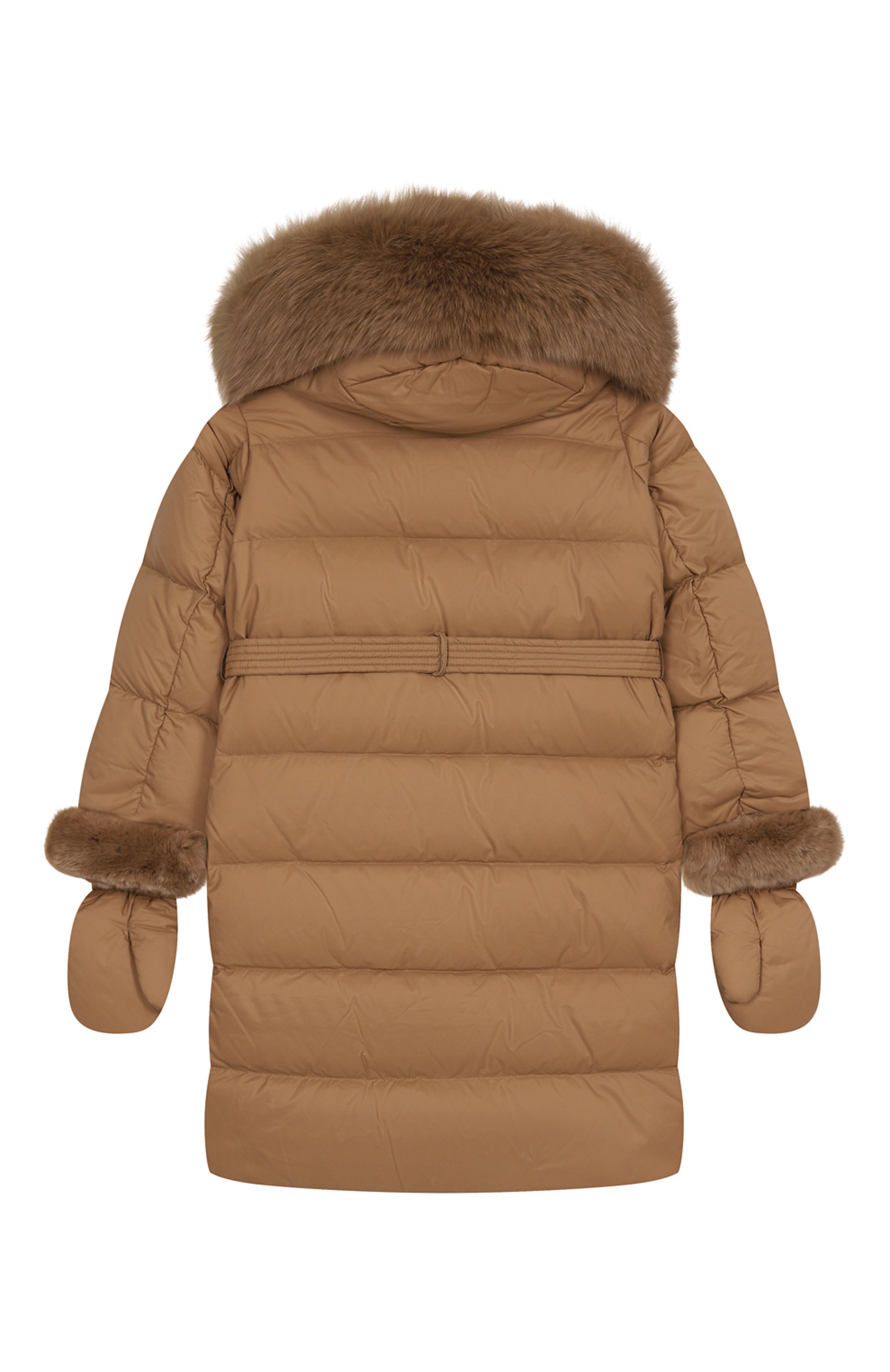 Пуховое пальто с отделкой из лисы YVES SALOMON ENFANT, арт. 25WEM920XXD0XW/6A, фото 2