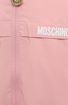 Детского ветровка MOSCHINO светло-розового цвета, арт. MUS02J/L3A39 | Фото 3 (Материал внешний: Синтетический материал; Материал сплава: Проставлено; Нос: Не проставлено; Кросс-КТ НВ: Ветровка; Материал подклада: Хлопок; Ростовка одежда: 12 мес | 80 см, 18 мес | 86 см, 24 мес | 92 см, 36 мес | 98 см)