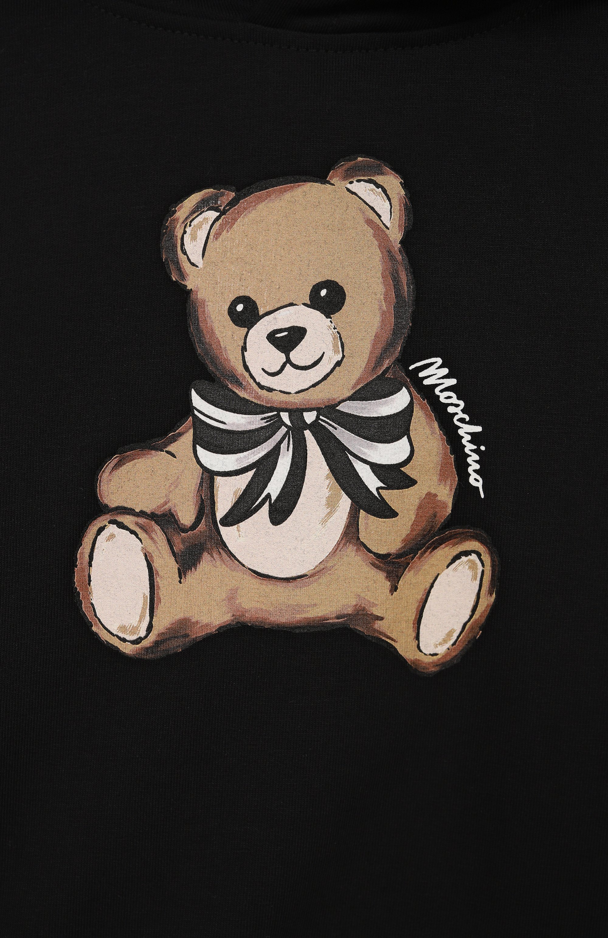 Хлопковое худи MOSCHINO черного цвета по цене 17150 руб., арт. HDF06J/LDA16/4-8, фото 3 Хлопковое худи MOSCHINO, арт. HDF06J/LDA16/4-8, фото 3