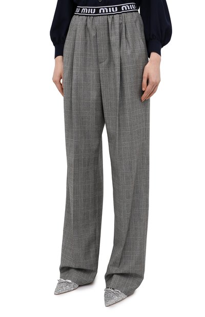 Шерстяные брюки MIU MIU, арт. MP1430-1JJ8-F0154, фото 3