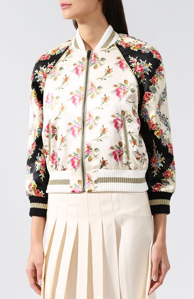 Шелковый бомбер с принтом GUCCI, арт. 507645/ZKK87, фото 3