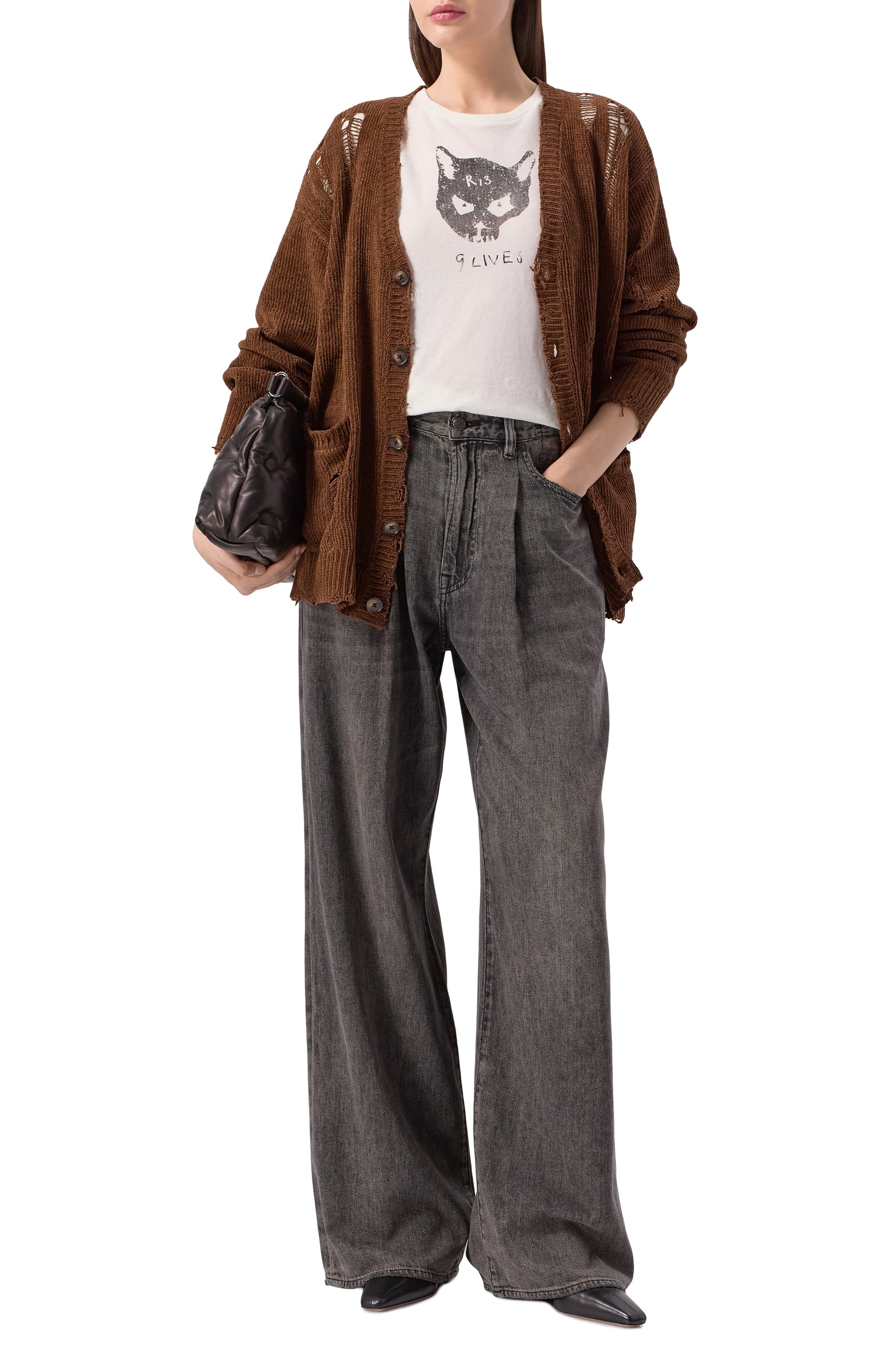 Хлопковая футболка R13 белого цвета по цене 38950 руб., арт. R13WK001-K112A, фото 2 Хлопковая футболка R13, арт. R13WK001-K112A, фото 2