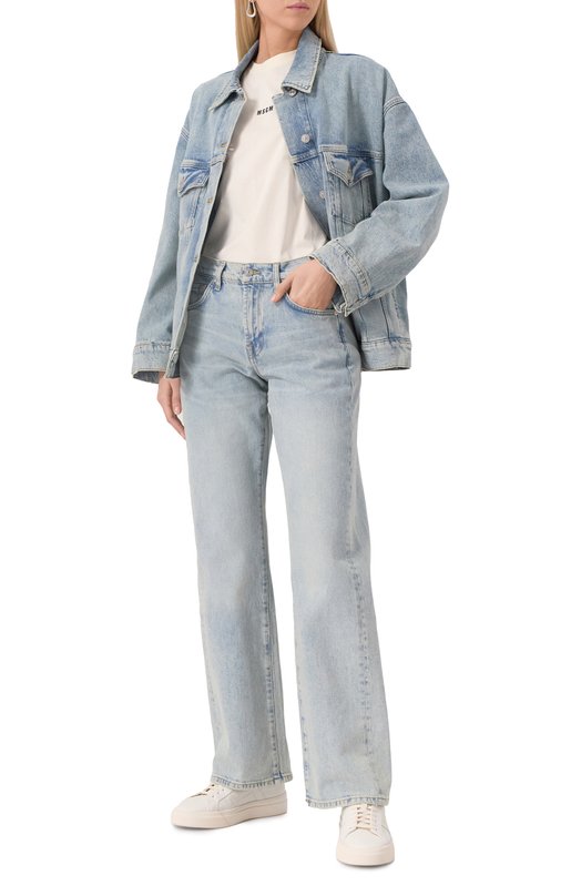Хлопковая футболка MSGM 2000MDM500 200002 Кремовый  2000MDM500 200002 Фото 2