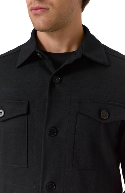 Шерстяная куртка-рубашка HARRIS WHARF LONDON черного цвета по цене 76750 руб., арт. C9320MYM, фото 5 Шерстяная куртка-рубашка HARRIS WHARF LONDON, арт. C9320MYM, фото 5