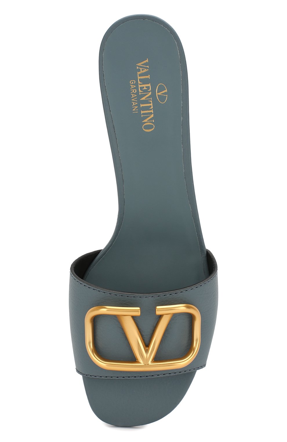 Кожаные мюли vlogo VALENTINO голубого цвета по цене 55700 руб., арт. TW2S0M60/HWS, фото 5 Кожаные мюли vlogo VALENTINO, арт. TW2S0M60/HWS, фото 5