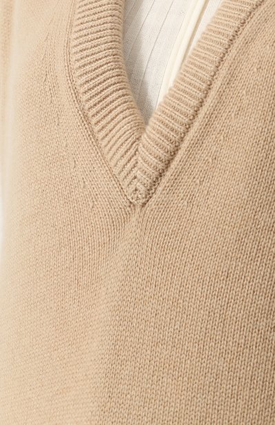 Однотонный кашемировый жилет с v-образным вырезом CHLOÉ, арт. CHC18AMH03500, фото 5