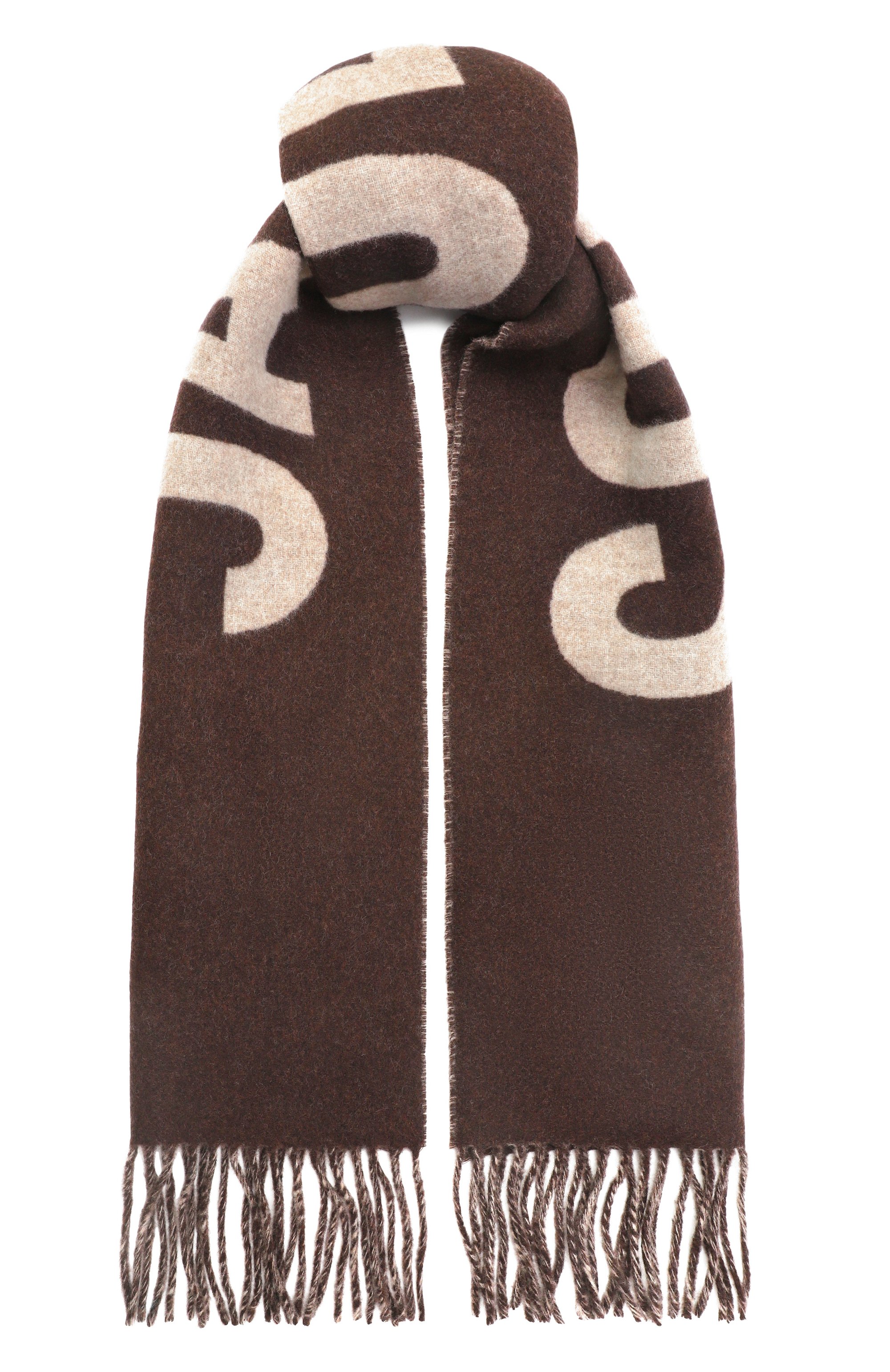 Шерстяной шарф JACQUEMUS коричневого цвета по цене 29950 руб., арт. 22HACU00435/A0T4001, фото 1 Шерстяной шарф JACQUEMUS, арт. 22HACU00435/A0T4001, фото 1