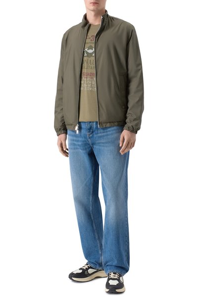 Хлопковая футболка AERONAUTICA MILITARE хаки цвета по цене 7160 руб., арт. TS2536UJ00641, фото 2 Хлопковая футболка AERONAUTICA MILITARE, арт. TS2536UJ00641, фото 2