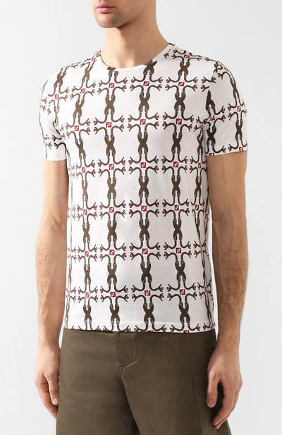 Хлопковая футболка FENDI, арт. FAF532 A793, фото 3