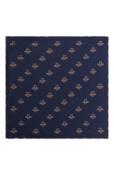 Шелковый платок GUCCI синего цвета по цене 20160 руб., арт. 497910 4G001, фото 3 Шелковый платок GUCCI, арт. 497910 4G001, фото 3