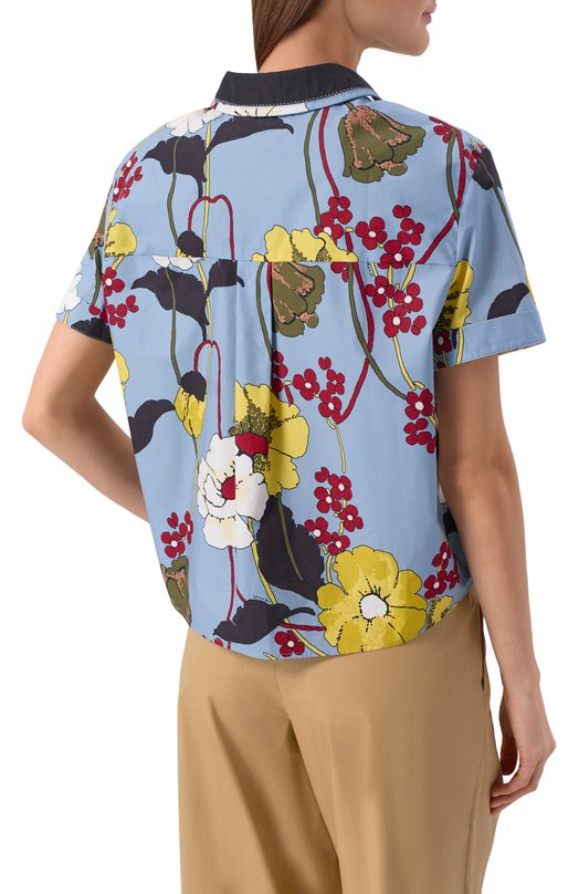 Хлопковая рубашка Marni CAMA0669QS/UTC581 Голубой  CAMA0669QS/UTC581 Фото 4