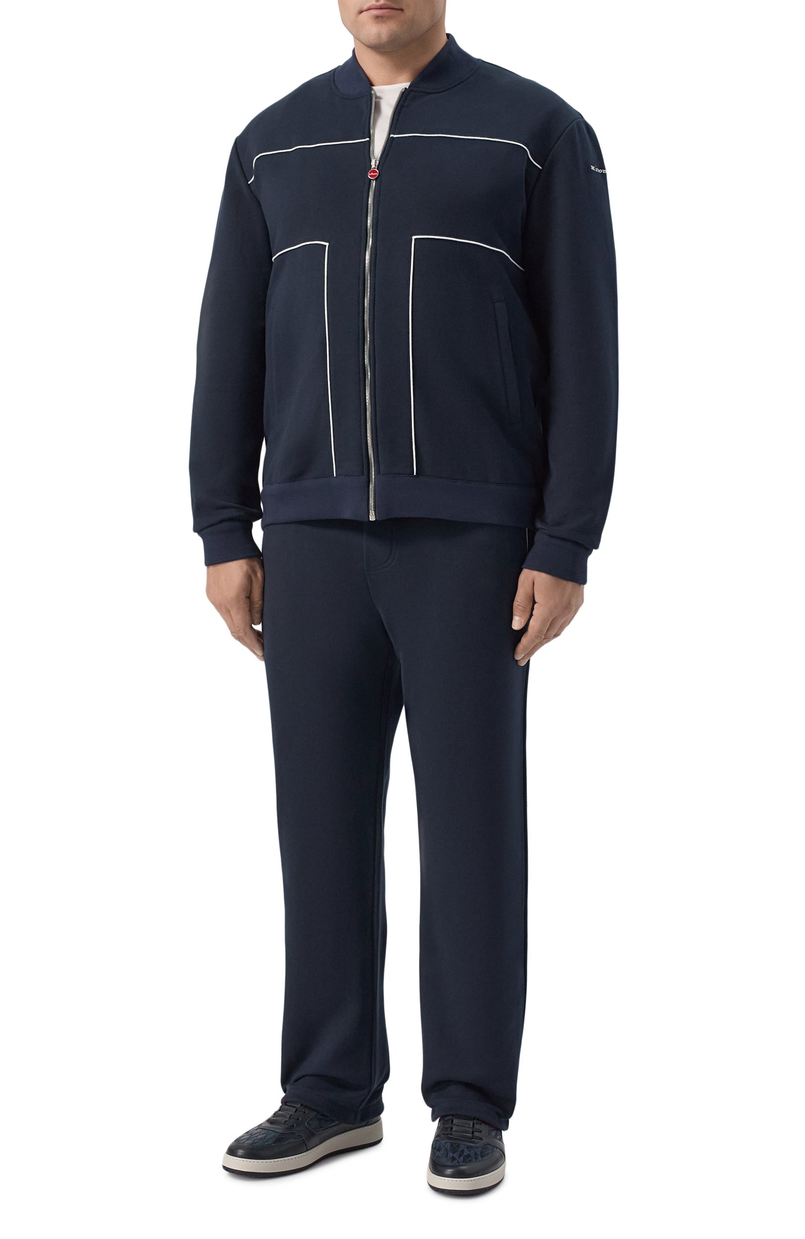 Хлопковый спортивный костюм KITON темно-синего цвета по цене 438500 руб., арт. UMJ0031, фото 1 Хлопковый спортивный костюм KITON, арт. UMJ0031, фото 1