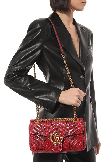 Сумка gg marmont small из кожи питона GUCCI, арт. 443497 LU3NT, фото 2