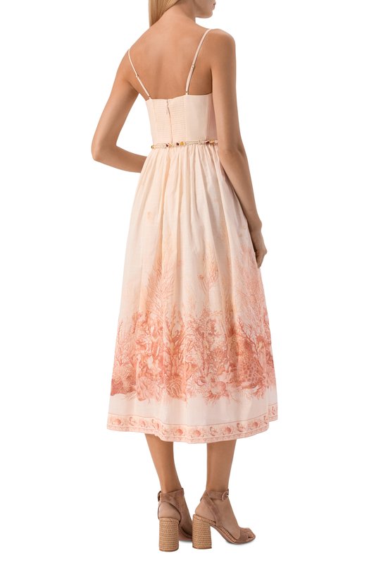 Хлопковое платье Zimmermann 6881DRS262 Бежевый  6881DRS262 Фото 3