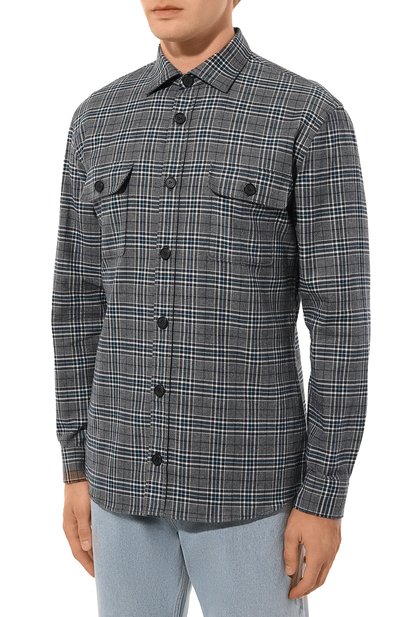 Хлопковая рубашка VAN LAACK темно-серого цвета по цене 22200 руб., арт. RET0-K/165020, фото 3 Хлопковая рубашка VAN LAACK, арт. RET0-K/165020, фото 3