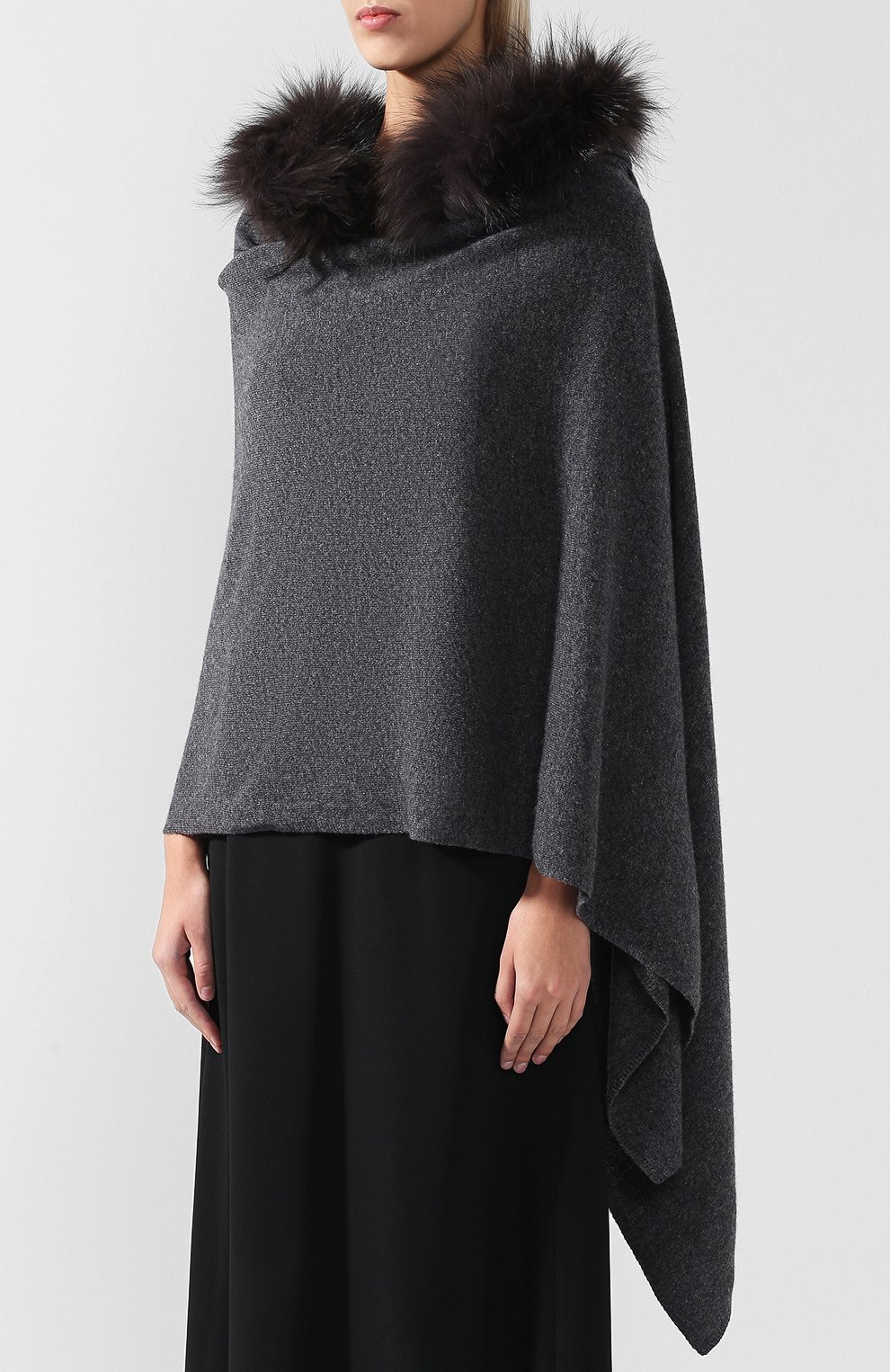 Пончо с меховой отделкой NIMA, арт. S014/FINNRAC00N, фото 3