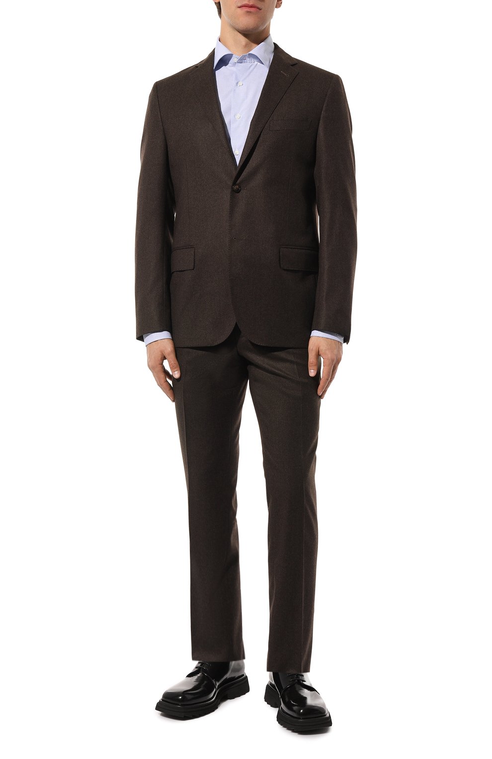 Хлопковая сорочка CANALI голубого цвета по цене 32100 руб., арт. NX18/GR01593, фото 2 Хлопковая сорочка CANALI, арт. NX18/GR01593, фото 2