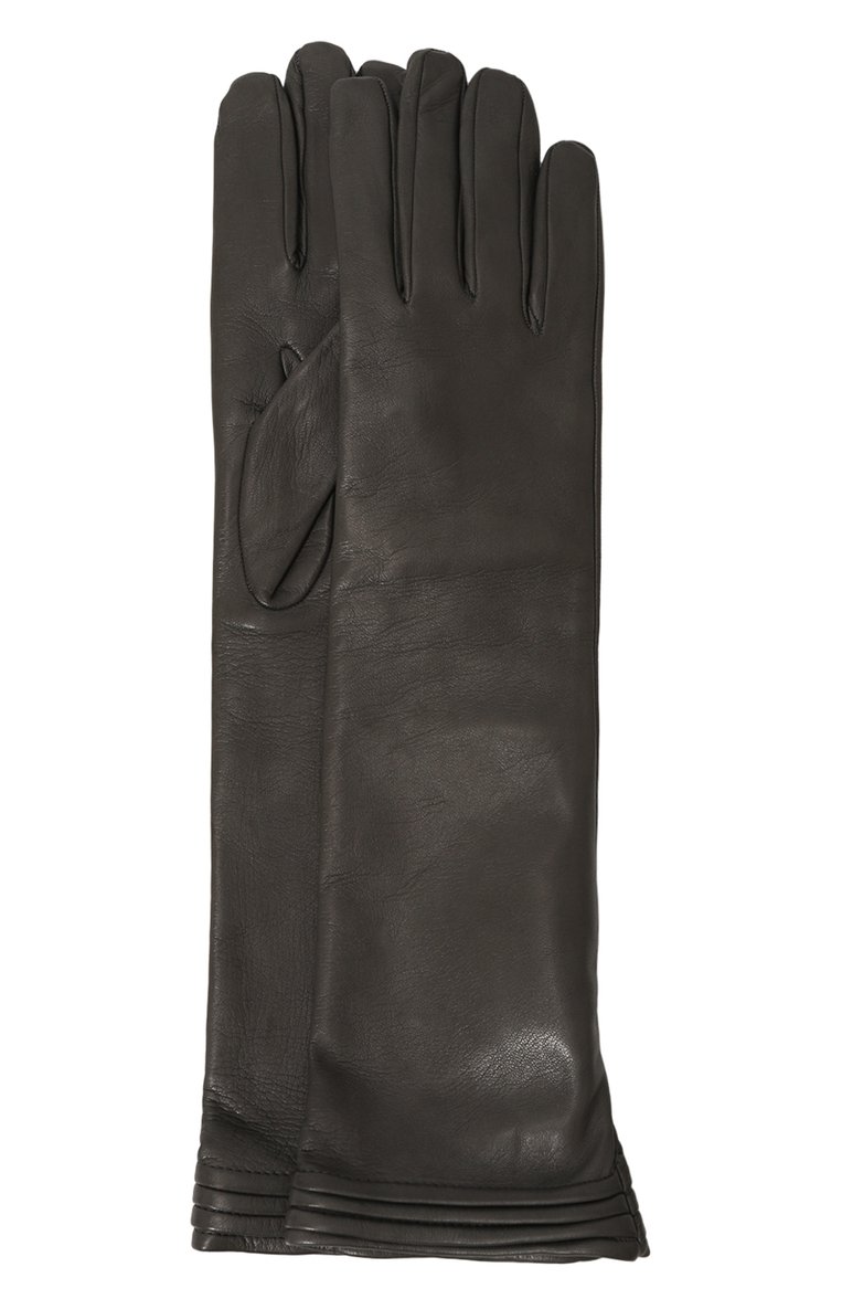 Женские кожаные перчатки KITON серого цвета, арт. D58906K0533F01 | Фото 1 (Нос: Не проставлено; Материал: Натуральная кожа)