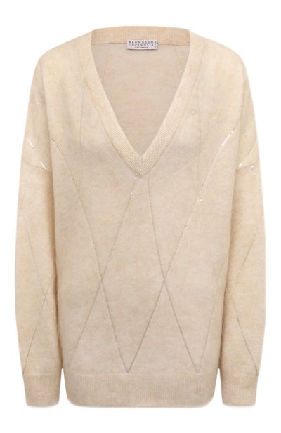 Женский пуловер из шерсти и кашемира BRUNELLO CUCINELLI, арт. MBP110802