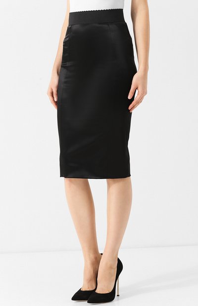 Однотонная юбка-карандаш с эластичным поясом DOLCE & GABBANA, арт. F4BD3T/FURAD, фото 3