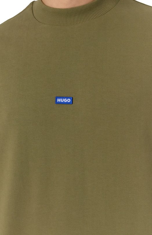Хлопковый свитшот HUGO Blue 50522359 Хаки  50522359 Фото 5