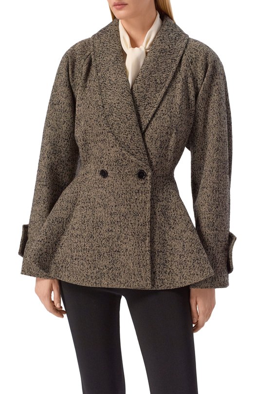 Шерстяное полупальто Chloé CH26SMA60263 Коричневый  CH26SMA60263 Фото 3