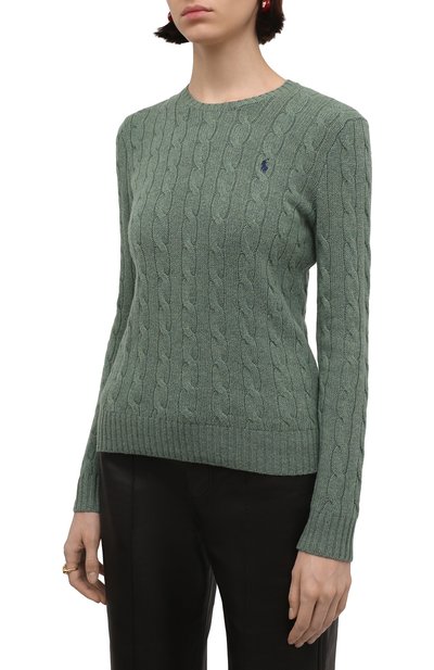Шерстяной пуловер POLO RALPH LAUREN зеленого цвета по цене 21800 руб., арт. 211525764, фото 3 Шерстяной пуловер POLO RALPH LAUREN, арт. 211525764, фото 3