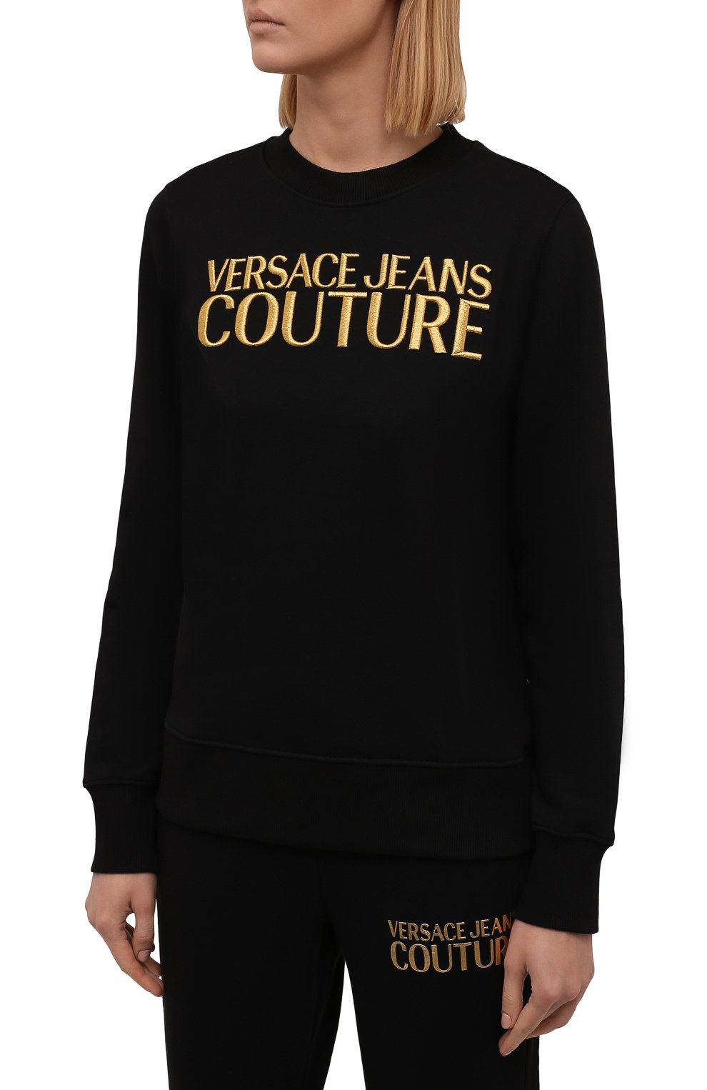 Хлопковый свитшот VERSACE JEANS COUTURE черного цвета по цене 26500 руб., арт. 71HAIT01-71DP309 R L0G0 EMBR0 C0TT0N/CF00T, фото 3 Хлопковый свитшот VERSACE JEANS COUTURE, арт. 71HAIT01-71DP309 R L0G0 EMBR0 C0TT0N/CF00T, фото 3