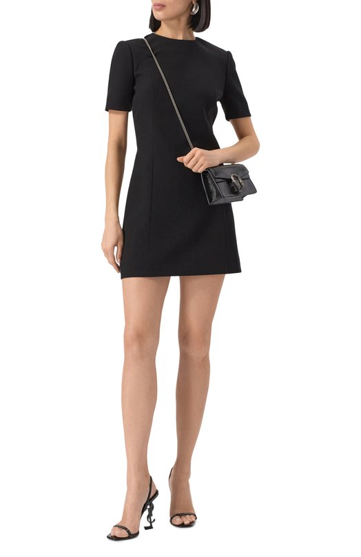 Шерстяное платье Saint Laurent 582689Y024K 1000 Чёрный  582689Y024K 1000 Фото 2