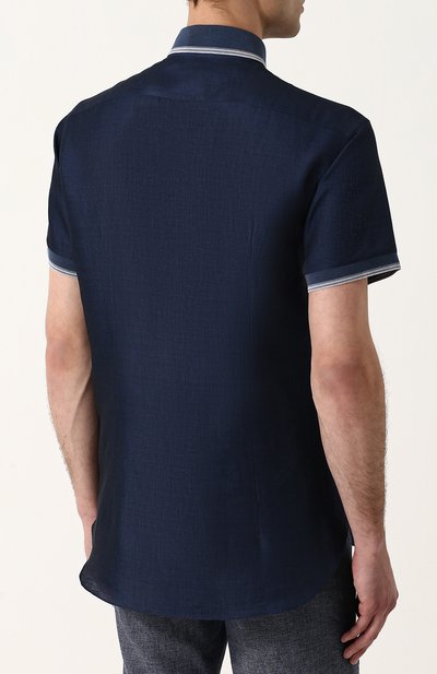 Рубашка с короткими рукавами из смеси льна и хлопка BRIONI, арт. SC321G/P3118, фото 4