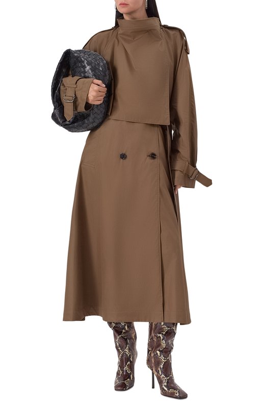 Хлопковый плащ Burberry 8110703 Коричневый  8110703 Фото 2