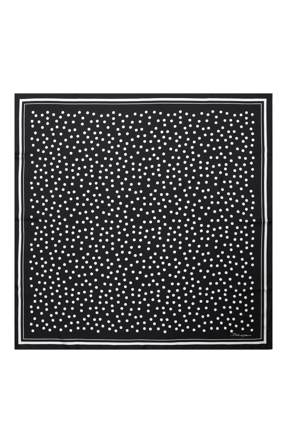 Шелковый платок DOLCE & GABBANA черно-белого цвета по цене 52250 руб., арт. FN090R/GDCFX, фото 5 Шелковый платок DOLCE & GABBANA, арт. FN090R/GDCFX, фото 5