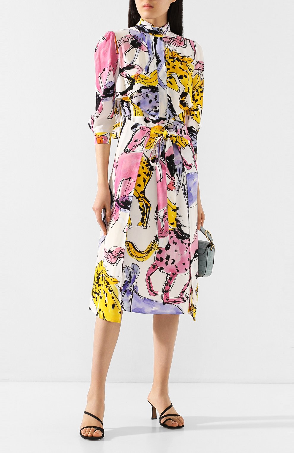 Платье с поясом STELLA MCCARTNEY разноцветного цвета по цене 146000 руб., арт. 600399/S0A08, фото 2 Платье с поясом STELLA MCCARTNEY, арт. 600399/S0A08, фото 2