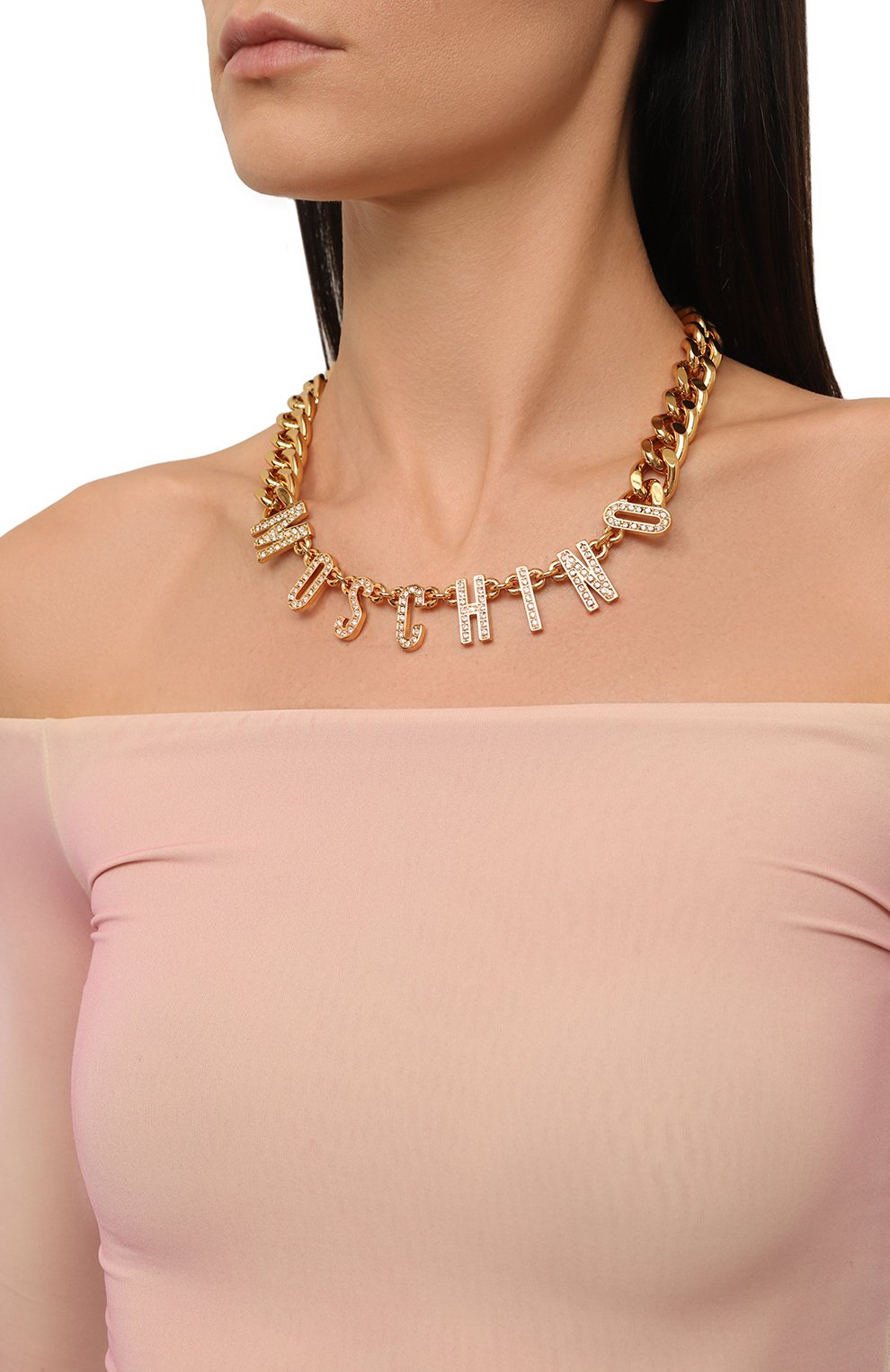 Колье MOSCHINO золотого цвета по цене 51650 руб., арт. 71 A9165 8413, фото 2 Колье MOSCHINO, арт. 71 A9165 8413, фото 2