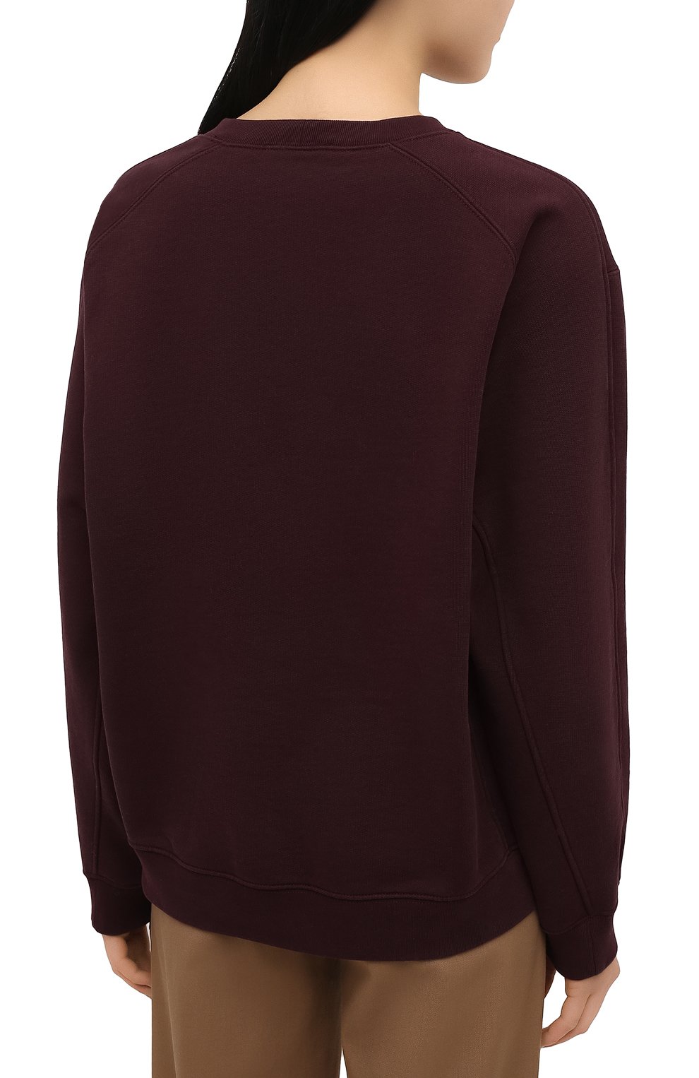 Хлопковый свитшот HELMUT LANG бордового цвета по цене 22050 руб., арт. K10DW507, фото 4 Хлопковый свитшот HELMUT LANG, арт. K10DW507, фото 4