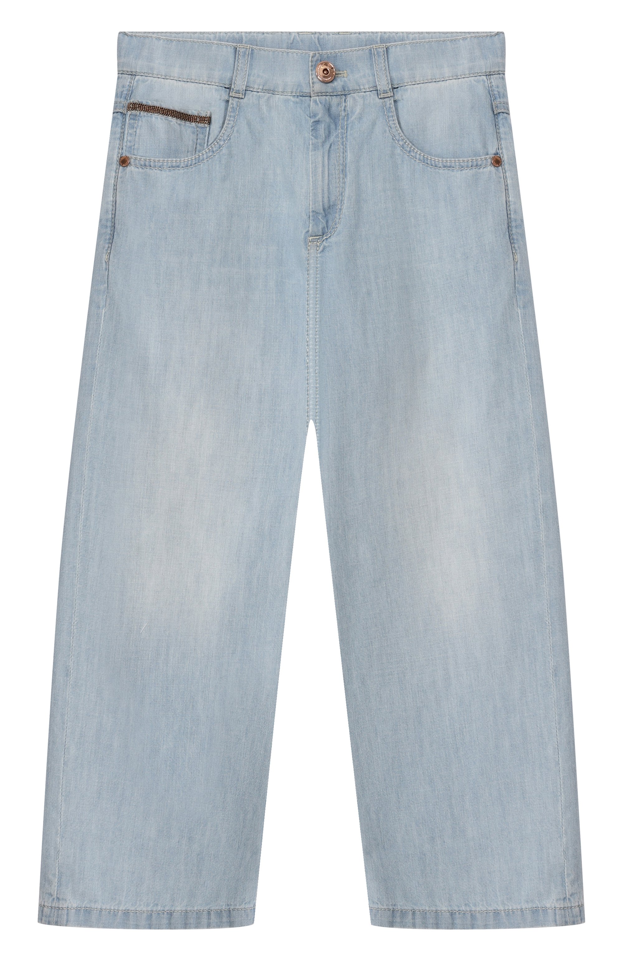 Джинсы BRUNELLO CUCINELLI голубого цвета по цене 49350 руб., арт. BH192P644B, фото 1 Джинсы BRUNELLO CUCINELLI, арт. BH192P644B, фото 1