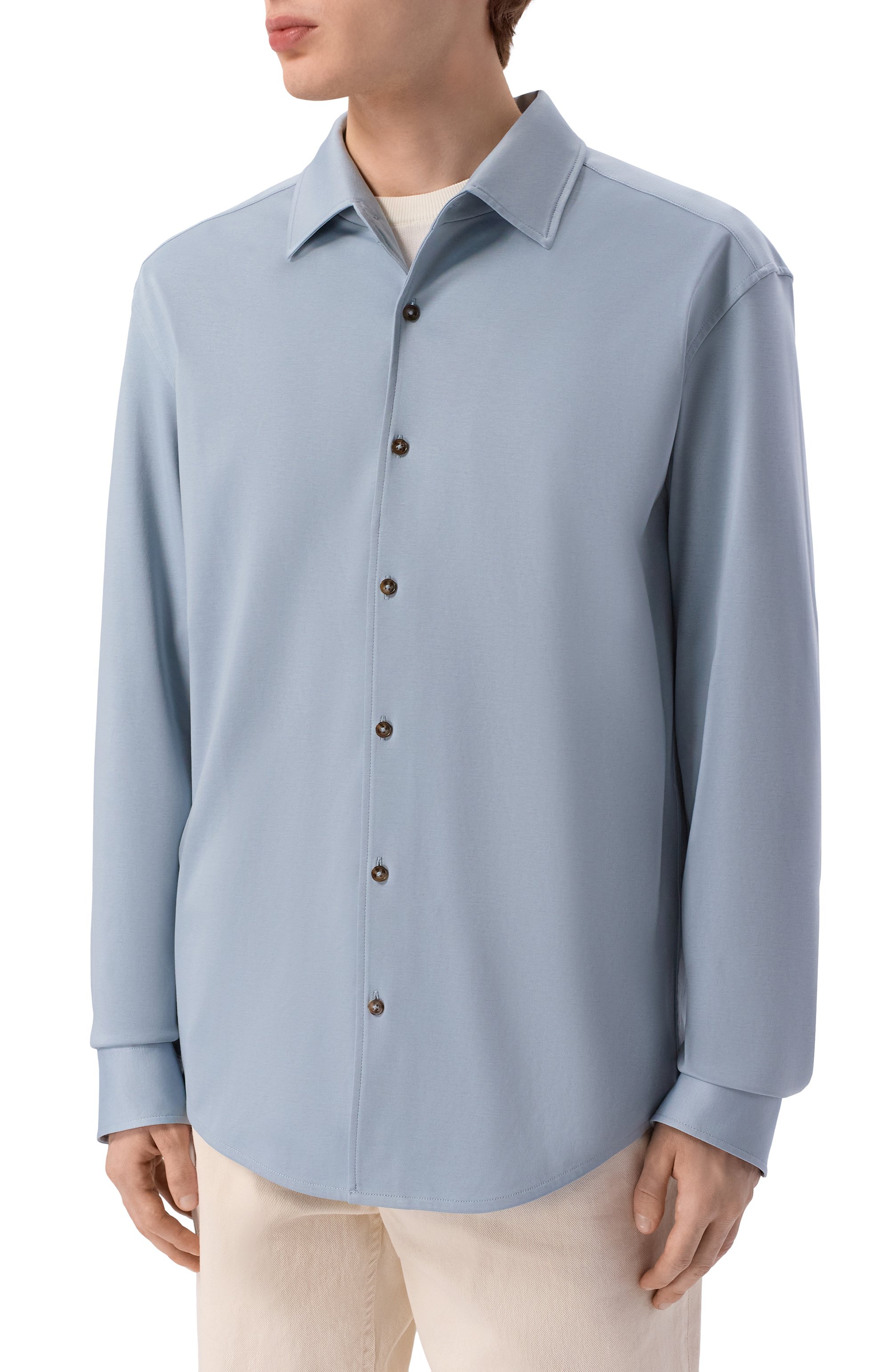 Хлопковая рубашка 12 STOREEZ голубого цвета по цене 16000 руб., арт. 136297, фото 3 Хлопковая рубашка 12 STOREEZ, арт. 136297, фото 3